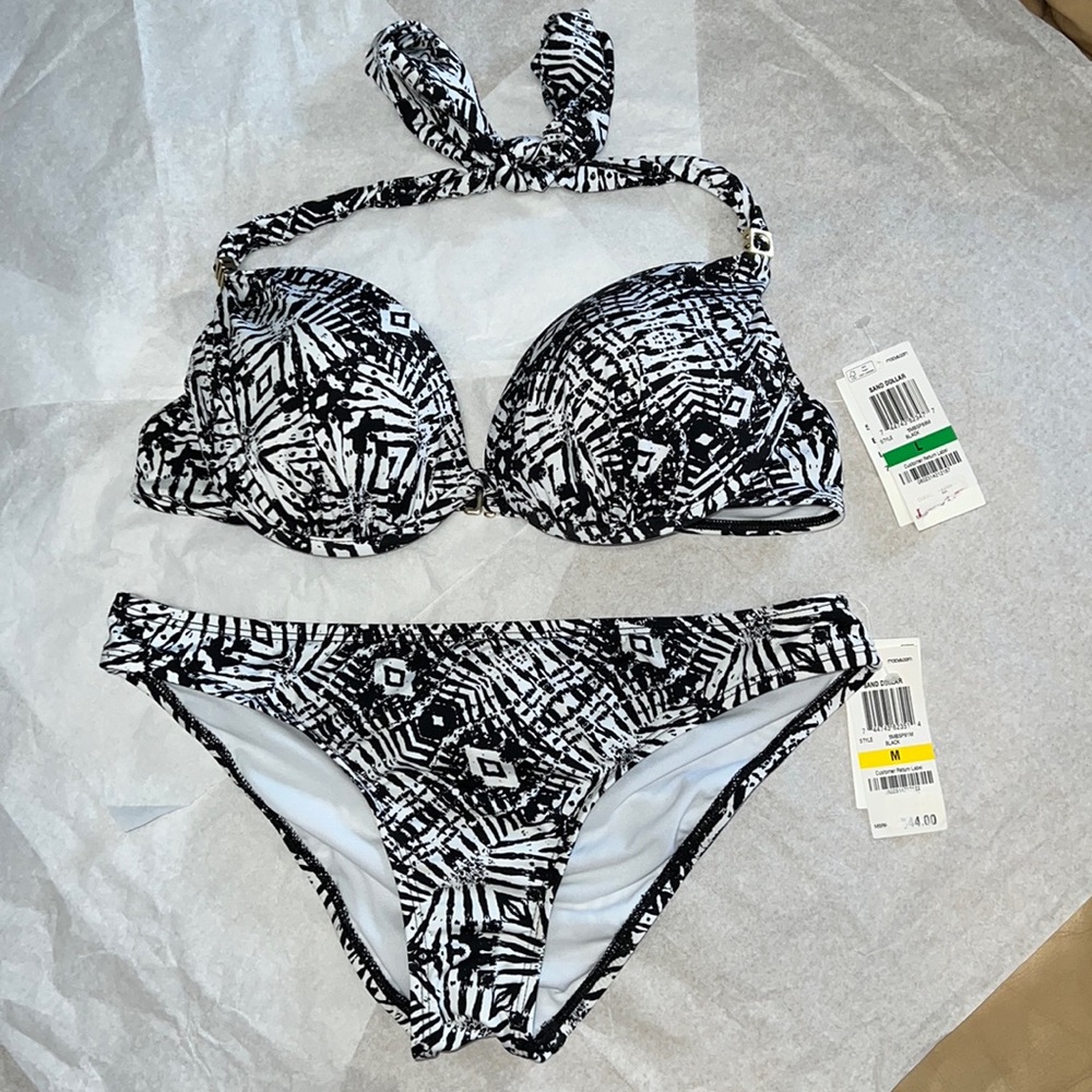 2pcs BAR III Swim Set Top n Bikini Ruched Back Bottom